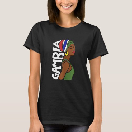 Womens Gambia Gambian Flag Banjul Black African He T_Shirt