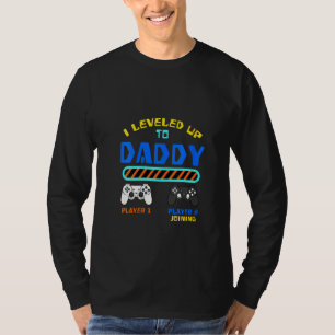 Womens Gamer Dad Player Game Console I Leveled Up  T-Shirt