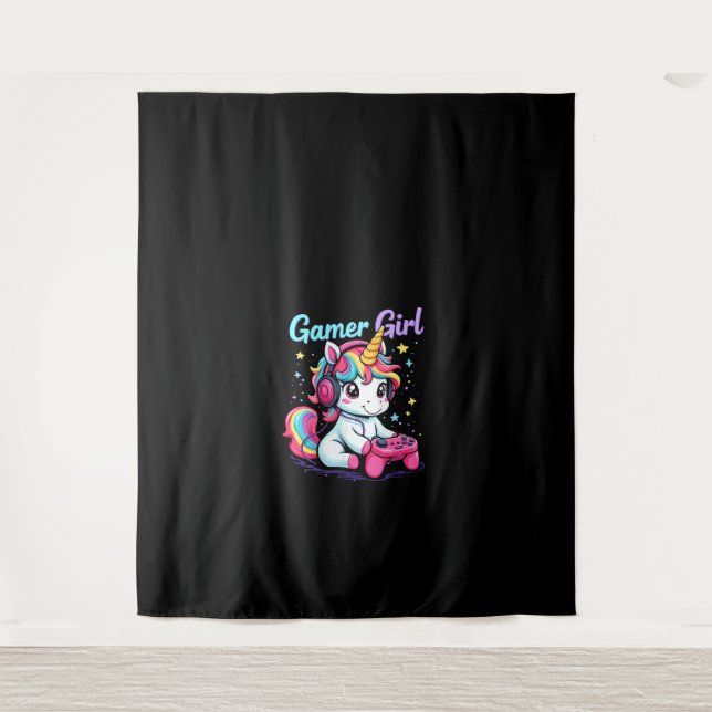 Womens Gamer Girl Gamer Unicorn Tank Top Tapestry (Front)