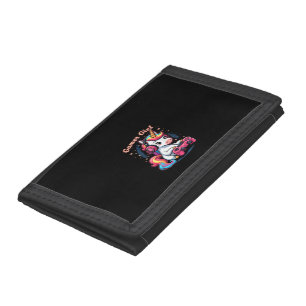 Womens Gamer Girl Unicorn Tank Top Trifold Wallet