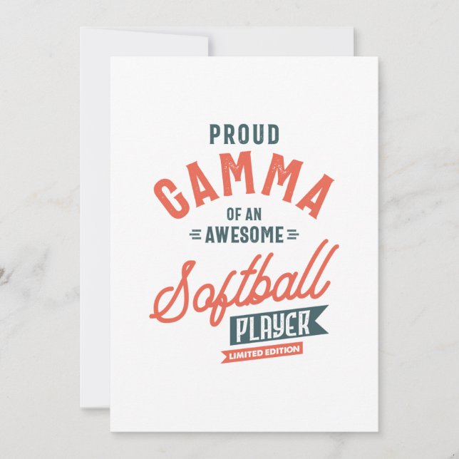 Womens Gamma Of A Softball Player Mother's Day Gif Invitation (Front)
