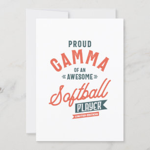 Womens Gamma Of A Softball Player Mother's Day Gif Invitation