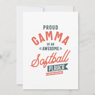 Womens Gamma Of A Softball Player Mother's Day Gif Thank You Card