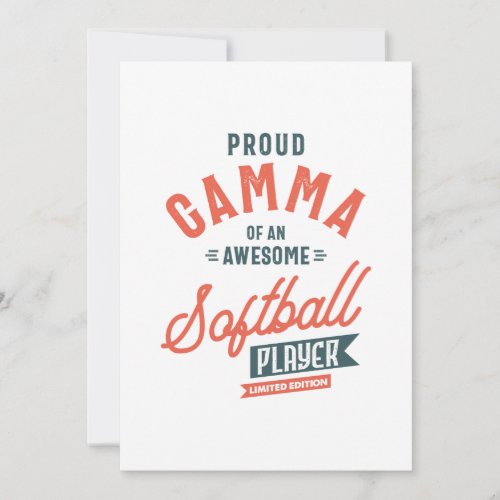 Womens Gamma Of A Softball Player Mothers Day Gif Thank You Card