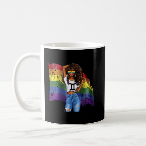 Womens Gay Gemini Queen Afro Black Woman May June  Coffee Mug
