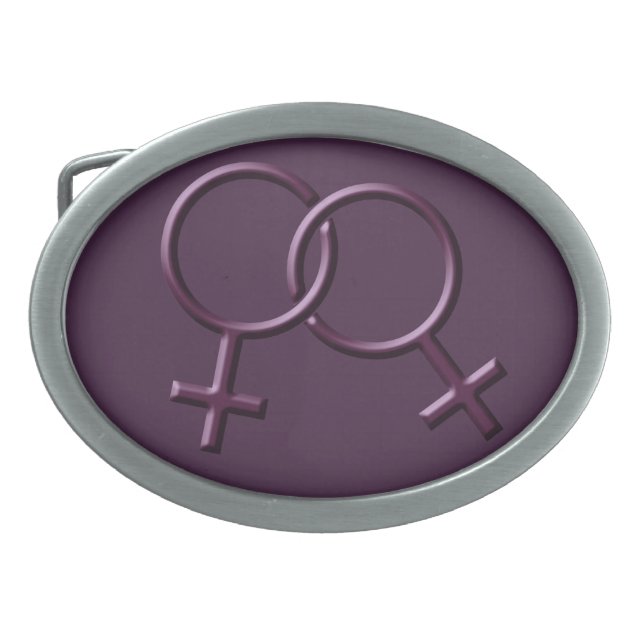 Women's Gay Pride Belt Buckle Same-Sex Love Gifts (Front)
