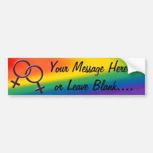 Women's Gay Pride Bumper Sticker Rainbow Love Gift
