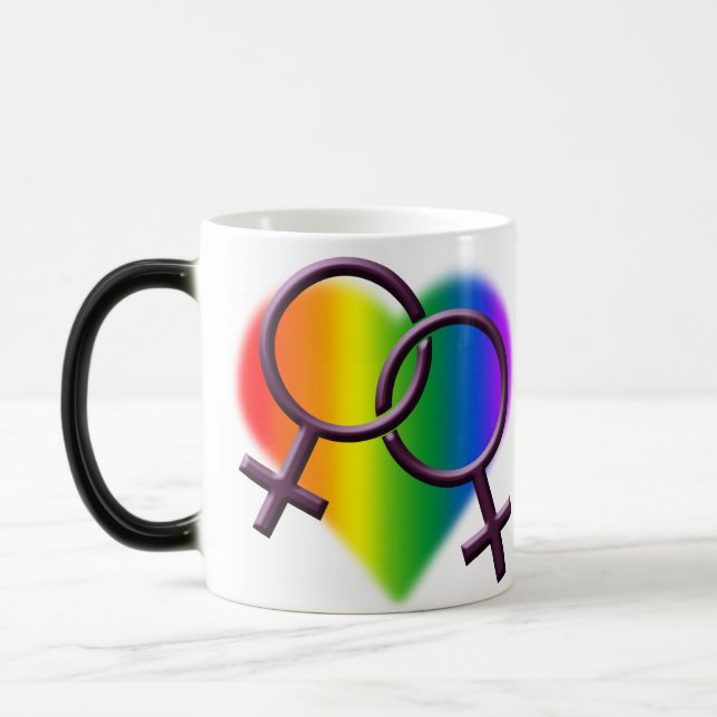 Women's Gay Pride Cups Rainbow Love Mugs (Left)