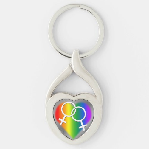 Womens Gay Pride Keychain Rainbow Love Keychain