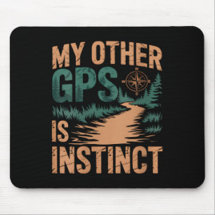Womens Geocaching Hiking Funny V-neck Mouse Pad