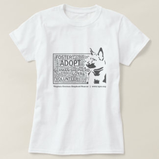Women's German Shepherd Word Cloud Rescue Gray T-Shirt