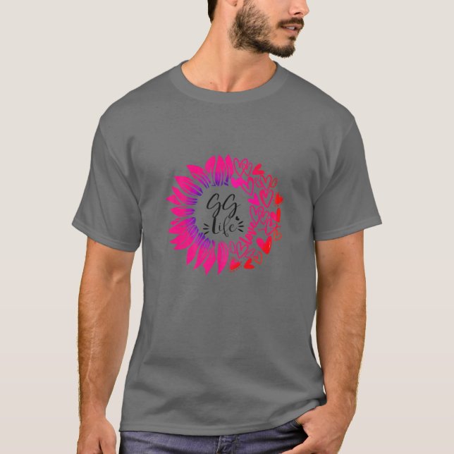 Womens Gglife Flower Heart Valentine's Day T-Shirt (Front)