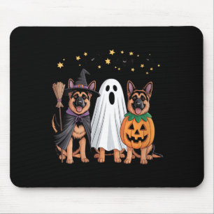 Womens Ghost Witch Pumpkin German Shepherd Dog Mouse Pad