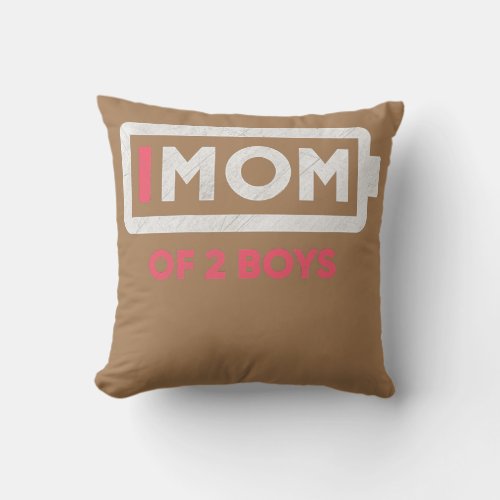 Womens Gift Mom Of 2 Boys Mothers Day From Son Throw Pillow