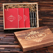 Women's Gift Set: 3 Pens & Red Bound Journals (Inside)