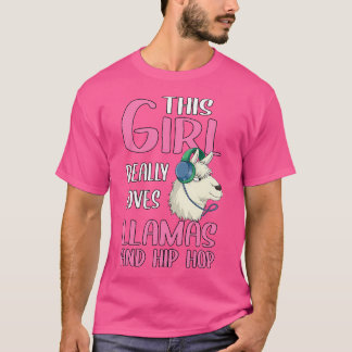 Womens Gift This Girl Really Loves Llamas And Hip  T-Shirt