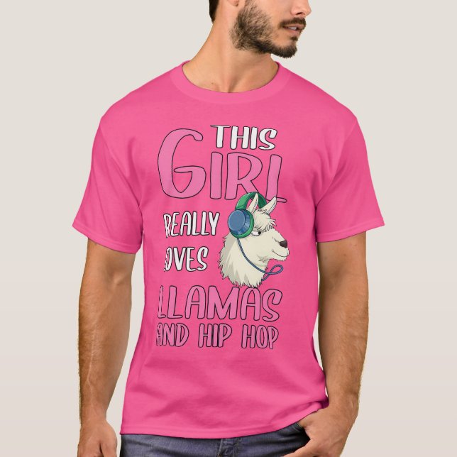 Womens Gift This Girl Really Loves Llamas And Hip  T-Shirt (Front)
