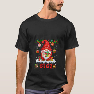 Womens Gigi Christmas Gnome Colorful Lights Matchi T-Shirt