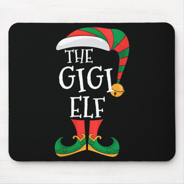 Womens Gigi Elf Xmas Matching Pajamas Group Christ Mouse Pad (Front)