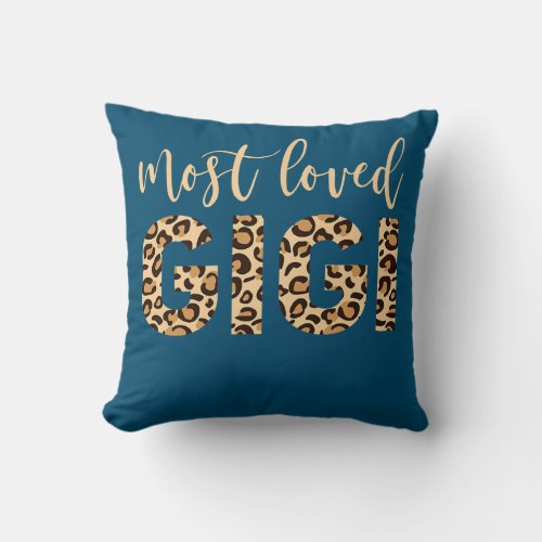 Womens Gigi for Grandma Mothers Day Gift Leopard Throw Pillow