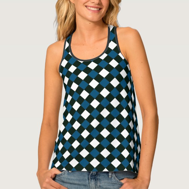 Women's  Gingham Plaid  Cute Tank Top (Front)