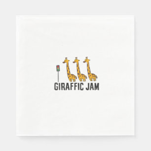 Womens Giraffic Jam Funny Giraffe Giraffe Pun Cute Napkins