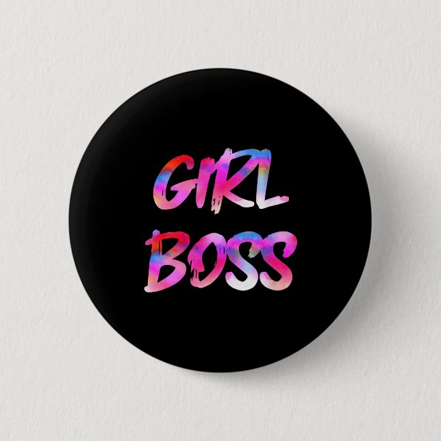 Womens Girl Boss V-neck  Button (Front)