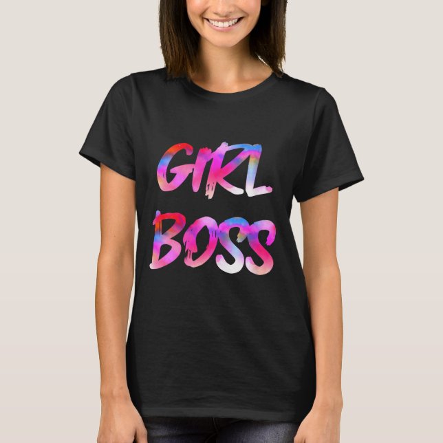 Womens Girl Boss V-neck  T-Shirt (Front)