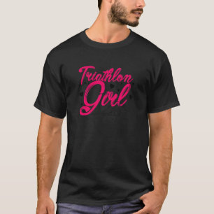 Womens Girl Graphic Run Bike Swim Triathlon Triath T-Shirt