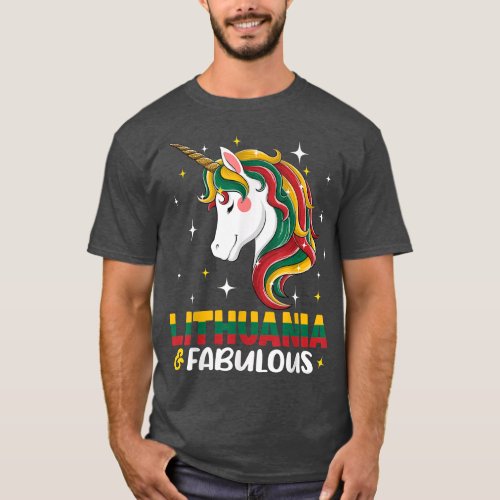 Womens Girl Lithuanian Lithuania Flag Unicorn Wome T_Shirt