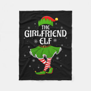 Womens Girlfriend Elf Christmas Family Girls Women Fleece Blanket