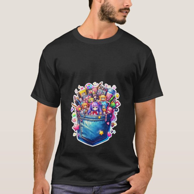 Womens Girls Anime Pocket Cute Tank Top (Front)