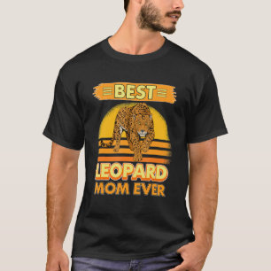 Womens Girls Best Leopard Mom Ever Mother Wildcat T-Shirt