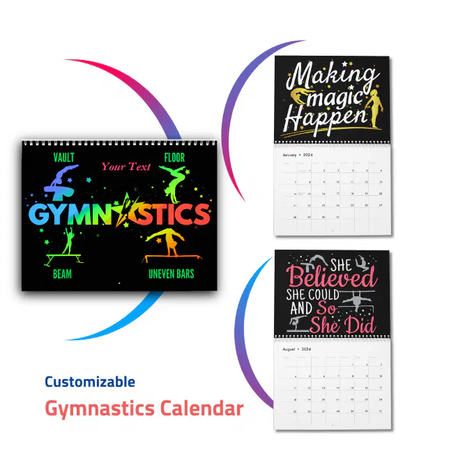 Women's Girls Gymnastics Motivational Gymnast 2024 Calendar Zazzle