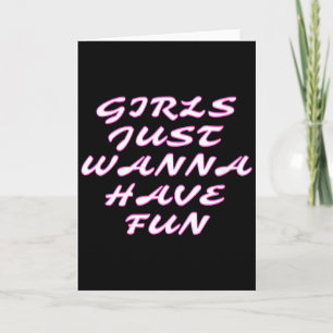 Womens Girls Just W Have Fun V-neck Card