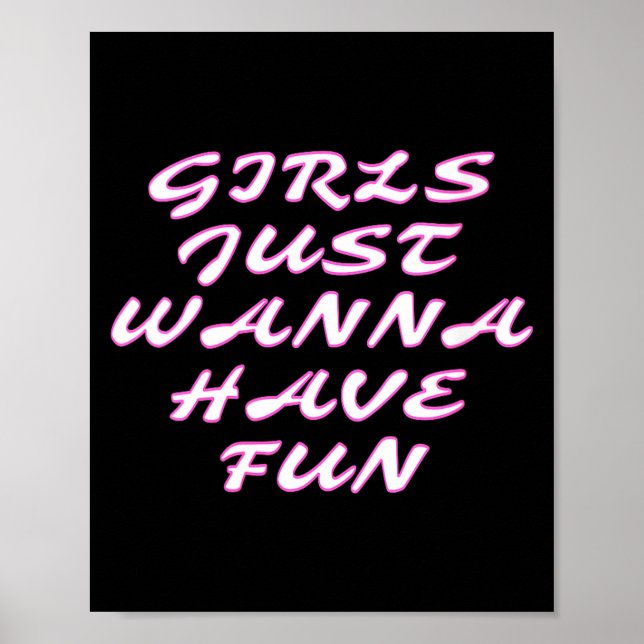 Womens Girls Just W Have Fun V-neck  Poster (Front)
