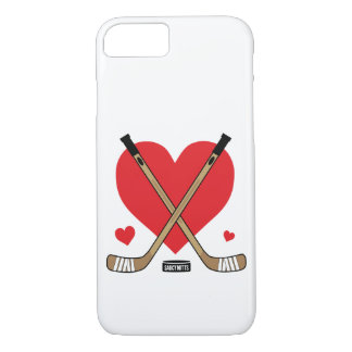 Women's Girls Love Heart Hockey Sticks iPhone 8/7 Case