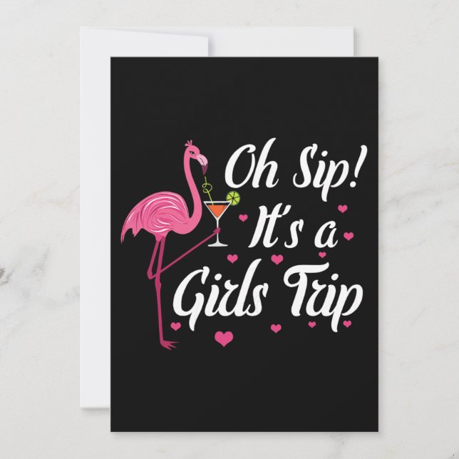 Womens Girls Night Out Summer Vacation Oh Sip Its  Invitation (Front)