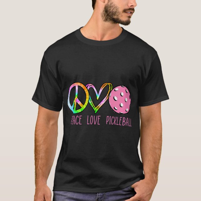 Womens Girls Pickleball Retired Ladies Peace Love  T-Shirt (Front)
