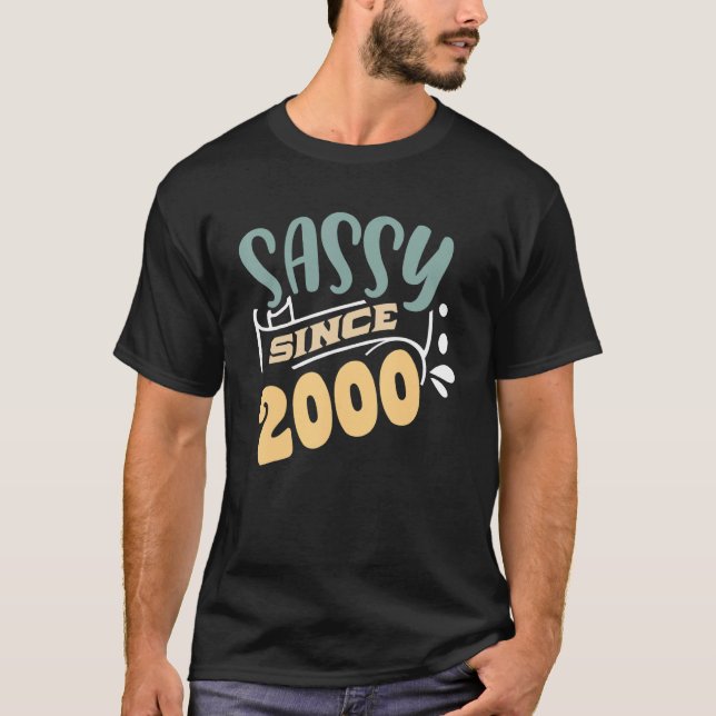 Womens Girls Sassy Since 2000 Birthday Celebration T-Shirt (Front)