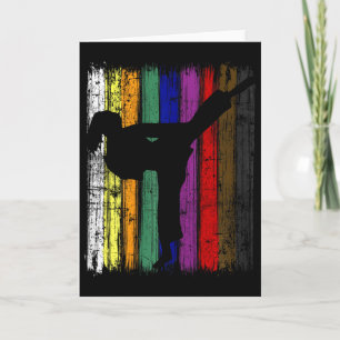 Womens Girls Silhouette Karate Belt Colors Card