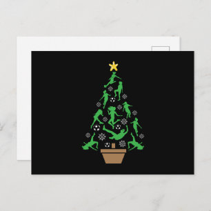 Women's Girls Soccer Christmas Tree Postcard