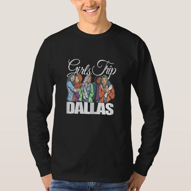 Womens Girls Trip Dallas   Melanin Bestie & Best F T-Shirt (Front)