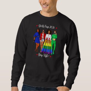 Womens Girls Trip Lgbtq Vacation Gay Black Woman H Sweatshirt