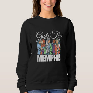 Womens Girls Trip Memphis   Melanin Bestie & Best  Sweatshirt