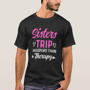 Womens Girls Trip Therapy Travel Vacation Night Ou T-Shirt