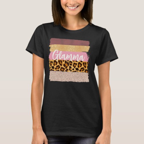 Womens Glamma Glam ma Nana Trendy Leopard  T_Shirt