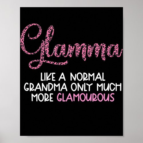 Womens Glamma Glam ma s Trendy Grandma Leopard  Poster