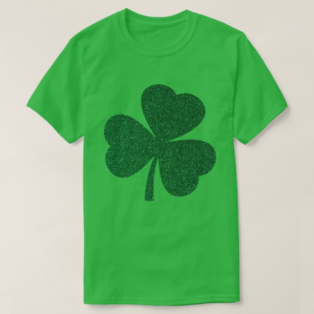 Women's Glitter Shamrock T-Shirt – St. Patrick’s D (Design Front)