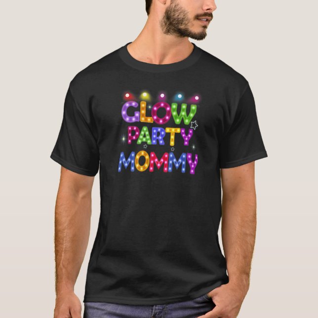 Womens Glow Party Mommy Birthday Lights Party Moth T-Shirt (Front)